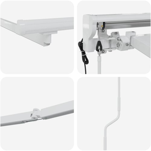  Okvir električne tende s LED-ovima Bijeli 3 x 2 m Aluminij Slike