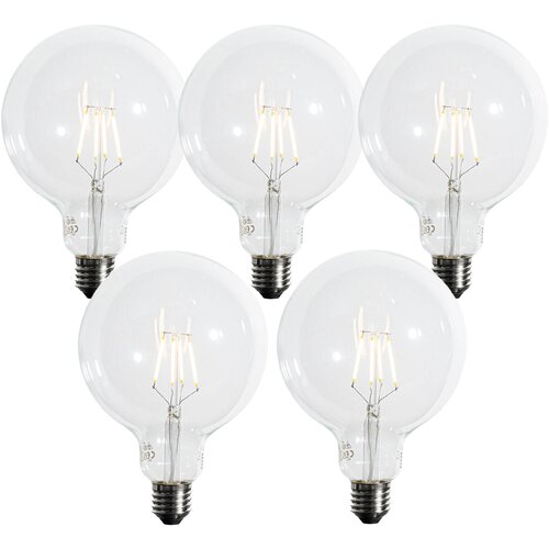 LUEDD Komplet 5 E27 3-stopenjskih zatemnitvenih LED žarnic s spiralno nitko G125 4W 450 lm 2700K Cene