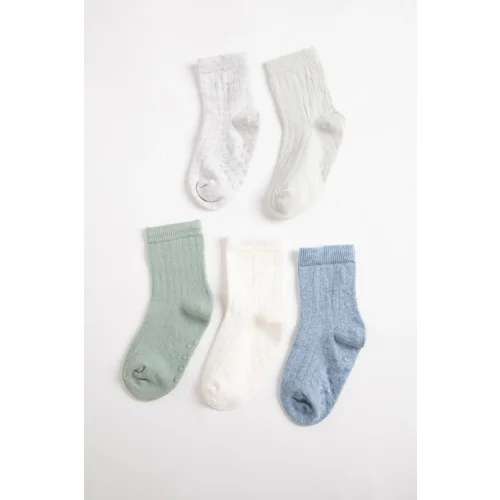 Defacto Baby Boy Seamless 5-Pack Cotton Long Socks