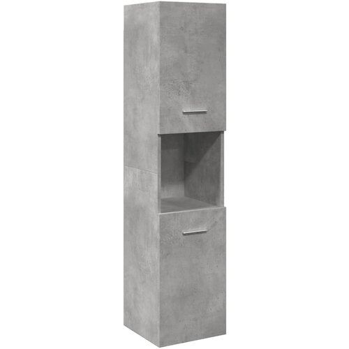 VidaXL Kopalni&amp;scaron;ka viseča omarica betonsko siva 30x30x130 cm inž. les Slike
