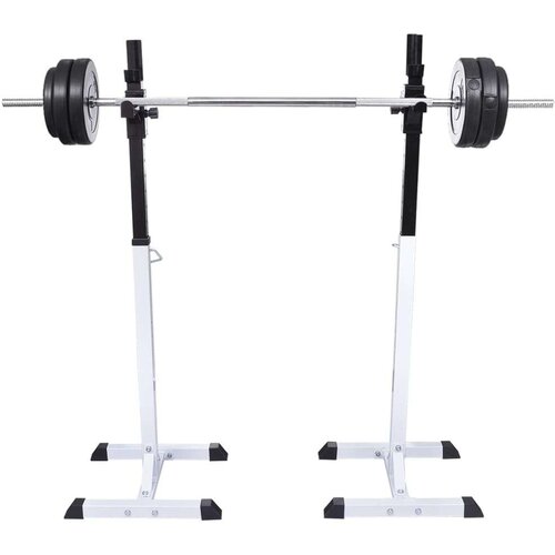 VidaXL Stojalo za uteži s kompletom uteži in palic 60,5 kg Slike