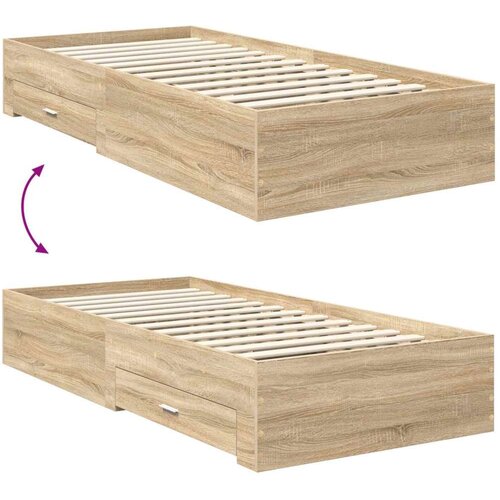  Okvir za krevet s uzglavljem Sonoma hrast 90 x 190 cm Slike