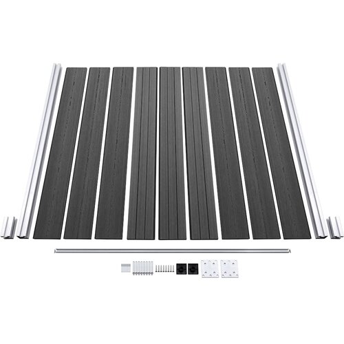  Set panela za ogradu WPC 1830 x (105 - 186) cm crni Slike