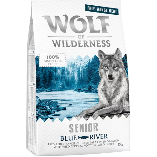 Wolf of Wilderness Senior "Blue River" - piščanec proste reje in losos - 1 kg