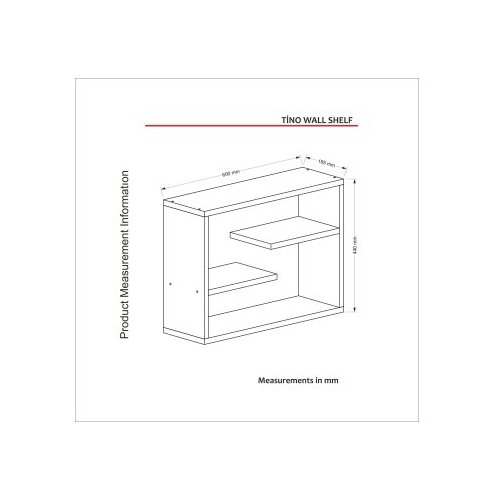 Hanah home zidna polica tino, 60x44x19.5 cm, smeđa Slike