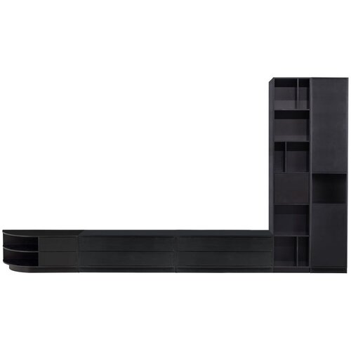 WOOOD Crni TV set od masivnog bora 358x210 cm Finca – Cijene