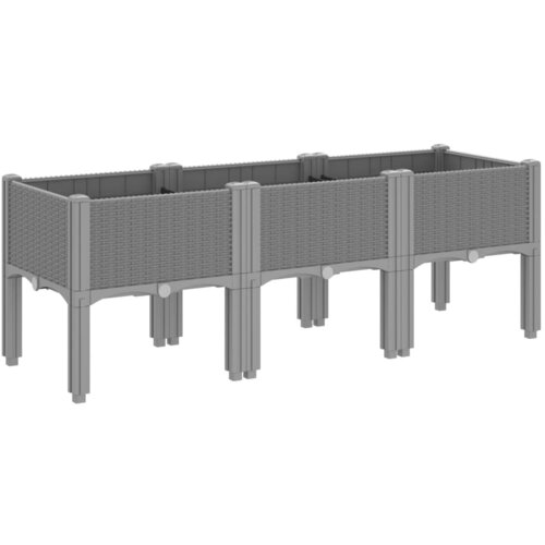  Vrtna sadilica s nogama svjetlosiva 120 x 40 x 42 cm PP Slike
