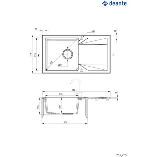 Deante Evora ZQJ N113 ugradna Crna 780x440/193mm Slike