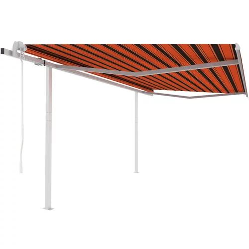  Avtomatsko zložljiva tenda s stebrički 4,5x3,5 m oranžna/rjava