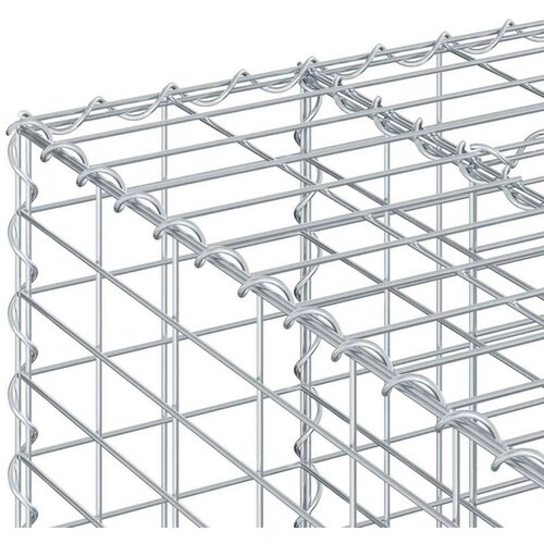  Gabionski uzdignuti krevet Srebrno 140 x 60 x 55 cm - 140 x 60 x 55 cm Slike