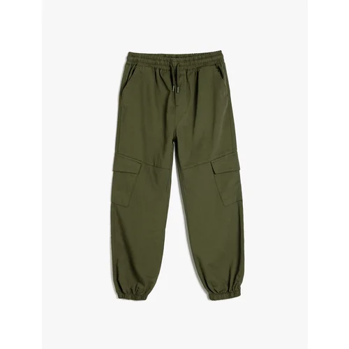 Koton Cargo Jogger Pants with Pockets and Tie Waist