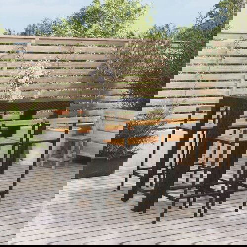  5-dijelni vrtni barski set crni od poliratana i drva bagrema Cijene