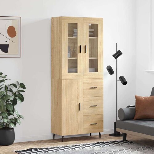  Visoka komoda hrasta sonome 69 5x34x180cm od konstruiranog drva Cene