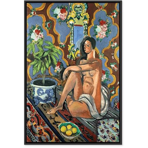  Slika - Henri Matisse &amp;ndash; Decorative Figure on Ornamental Ground 80x120 U crnom drvenom okviru Slike