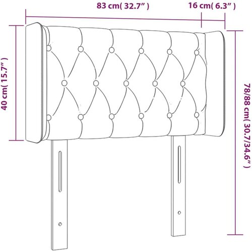  Uzglavlje krem 83x16x78/88 cm od tkanine Slike