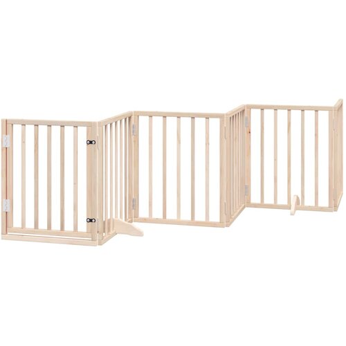  Vrata za pse s vratima sklopiva 6 panela 300 cm drvo topole Smeđa 50 x 60 x 2 cm Slike