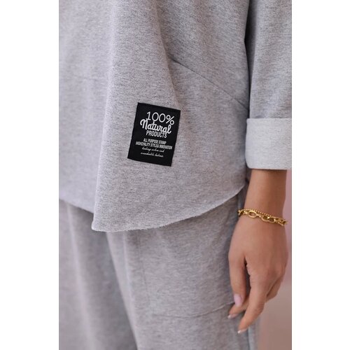 Kesi Cotton tracksuit light grey Cene