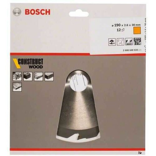 Bosch list kružne testere 190 x 30 x 2,6 mm Construct Wood 2608640633 Slike