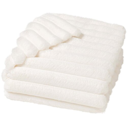 Douceur d int&amp;eacute;rieur Kremno bela odeja iz mikropli&amp;scaron;a 180x220 cm Boudoir &amp;ndash; Slike