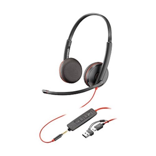 Poly Stereo naglavne slu&amp;scaron;alke Blackwire 3225 USB-C/USB-A/3,5mm Slike