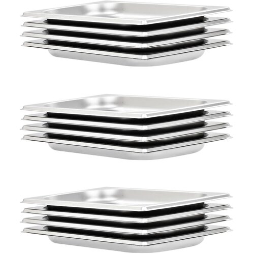 vidaXL Gastronomske posode 12 kosov GN 1/4 20 mm nerjaveče jeklo Cene