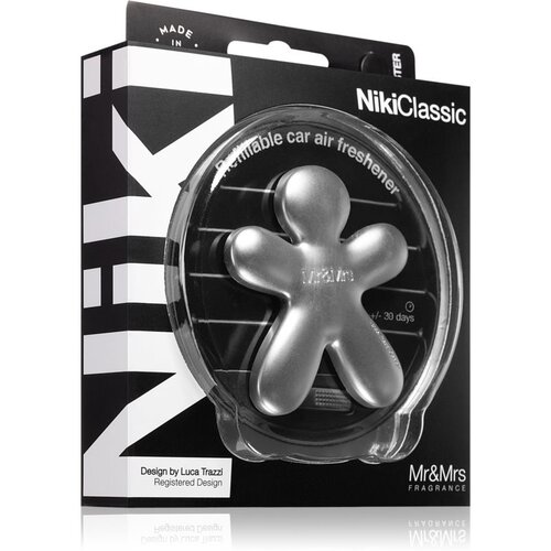 Mr&amp;amp;Mrs Fragrance Niki Fresh Air di&amp;scaron;ava za avto polnilna Silver (matt) 1 kos Slike