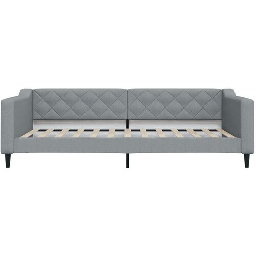 VidaXL Dnevni krevet s madracem svjetlosivi 100 x 200 cm od tkanine Slike