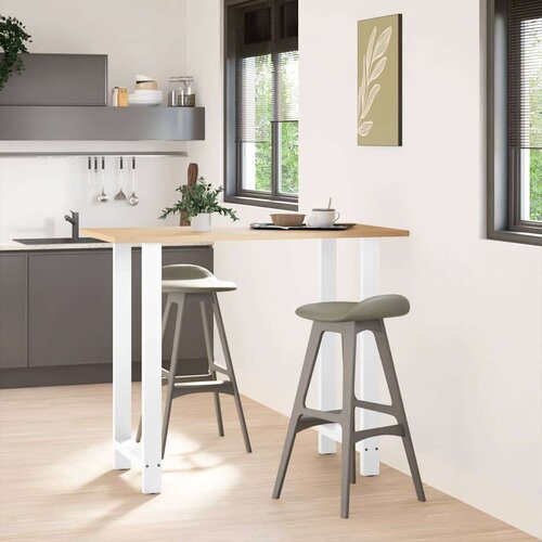  Noge za barsko mizo bele barve 2 kosa 60 x (110-111) cm jeklo Slike