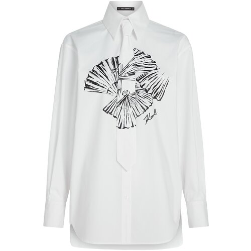 Karl Lagerfeld Bluza črna / bela Slike