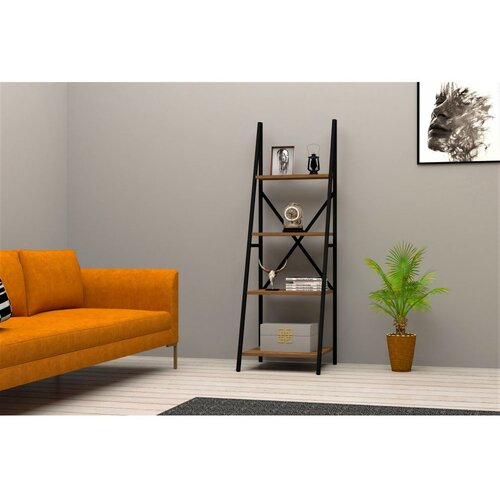 Woody Fashion polica za knjige passi walnut black Slike
