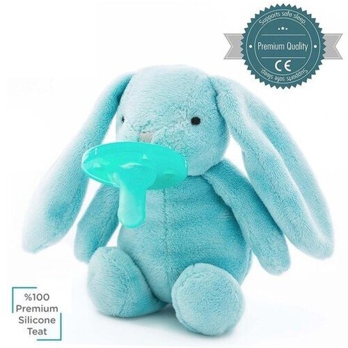 Minikoioi otroška duda s plišasto igračo Sleep Buddy - Blue Bunny Cene