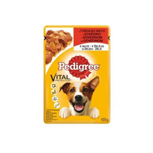 Pedigree PEDIGRE Komadi za odrasle sa govedinom i јetrom u želeu [100g vreća] Slike