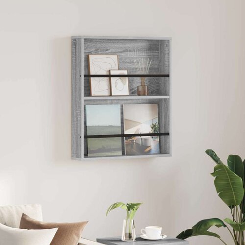  Polica za časopise s policom Zidne Siva Sonoma 60 x 12 x 70 cm Cijene