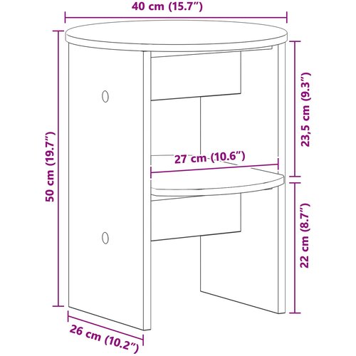 Pomoćni ormarić 2 pcs Sivi Sonoma &amp;Oslash;40 x 50 cm Slike