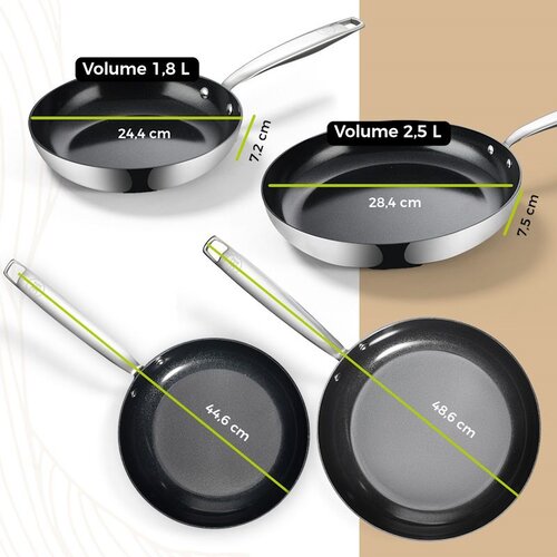 BE Living Set tava Essential Black 24-28 cm troslojni nehrđajući čelik Slike