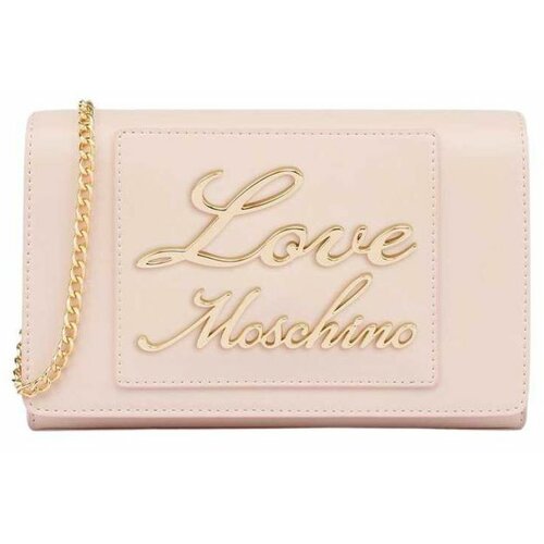 Love Moschino - - Roze torbica sa zlatnim logom Slike
