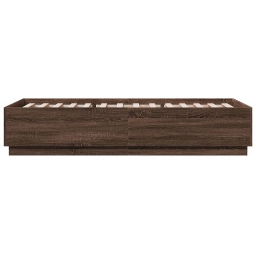  Okvir za krevet s LED svjetlima boja hrasta 90 x 200 cm drveni Slike