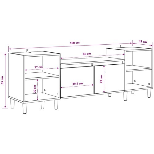  ormar Staro drvo 160 x 35 x 55 cm Konstruirano drvo Slike