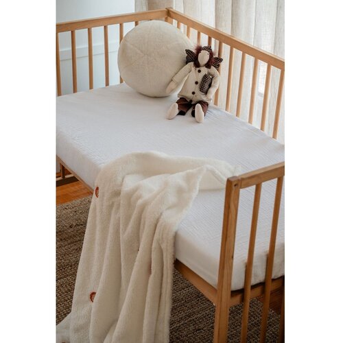 Mijolnir Bijela dječja plahta s gumom za dječji krevetić od muslina 60x120 cm Burumcuk – Cijene