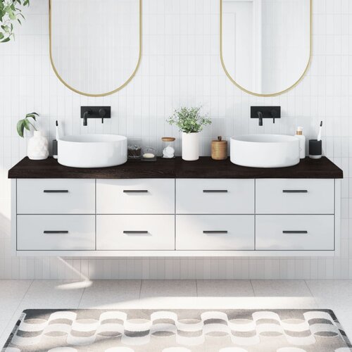 VidaXL Kupaonska radna ploča tamnosmeđa 200x60x(2-6) cm tretirano drvo Slike