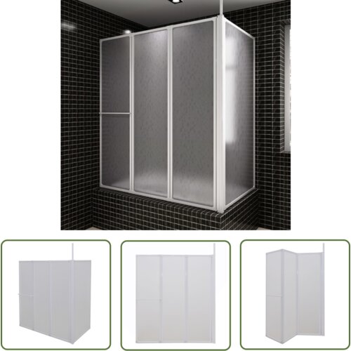 The Living Store Stena za tu&amp;scaron; L oblike 70x120x137 cm 4 paneli zložljiva -, (21745003) Slike