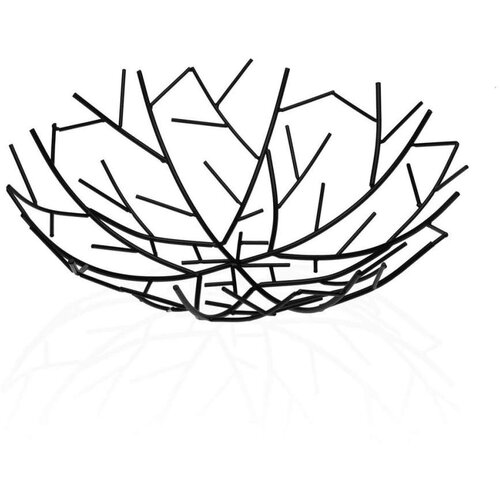 Posuda za Voće Versa Crna Metal Čelik 30 x 9 x 30 cm Slike