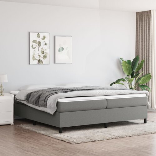 The Living Store Posteljni okvir temno siv 200x200 cm blago - Box Spring Posteljni Okvir, (21520524) Cene