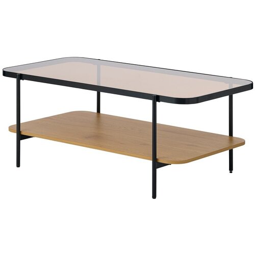 Unique Furniture Klubska mizica s stekleno mizno plo&amp;scaron;čo v naravni barvi 60x120 cm Hassel &amp;ndash; Slike