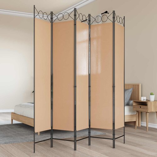  5-Panelni Pregrađivač Bež 200 x 200 cm Tkanina Cene