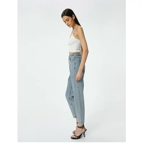 Koton Mom Fit Jean with Elastic Waist Comfort Cut Cotton Pocket - Mom Jeans
