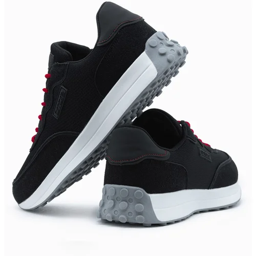 Ombre Men's shoes sneakers in combined materials - black