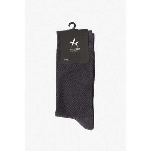 ALTINYILDIZ CLASSICS men's anthracite-black patterned bamboo cleat socks Slike