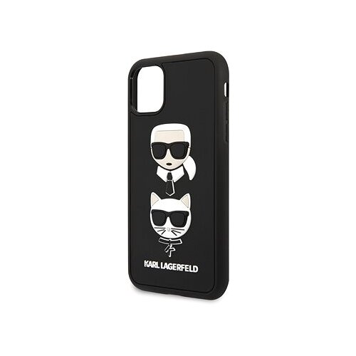 Karl Lagerfeld Originalen ovitek KLHCN65IK3DKC za iPhone 11 Pro Max črna trda za&amp;scaron;čita - Heads 3D Rubber Slike