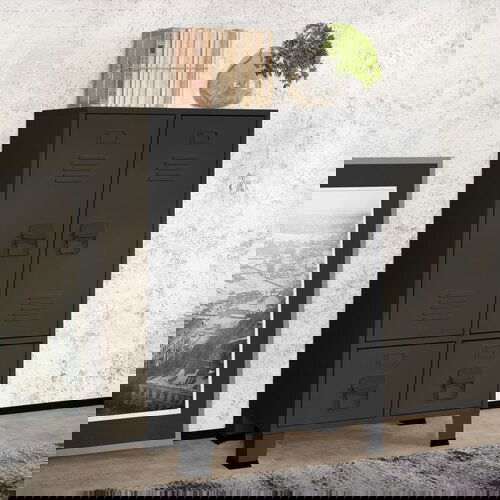 The Living Store Industrijska garderobna omara antracitna 67x35x107 cm jeklo - Garderobna Omara, (21434238) Slike